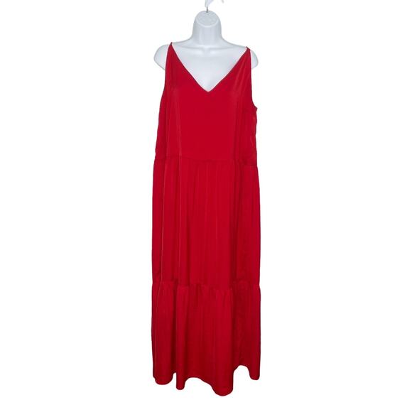 Gigi Parker Tiered Red Maxi Dress Medium - Picture 3 of 11